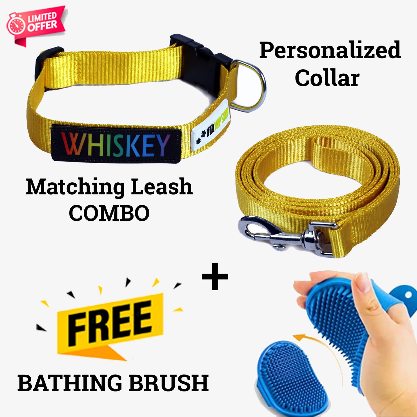 Personalized Dog Collar - Yellow